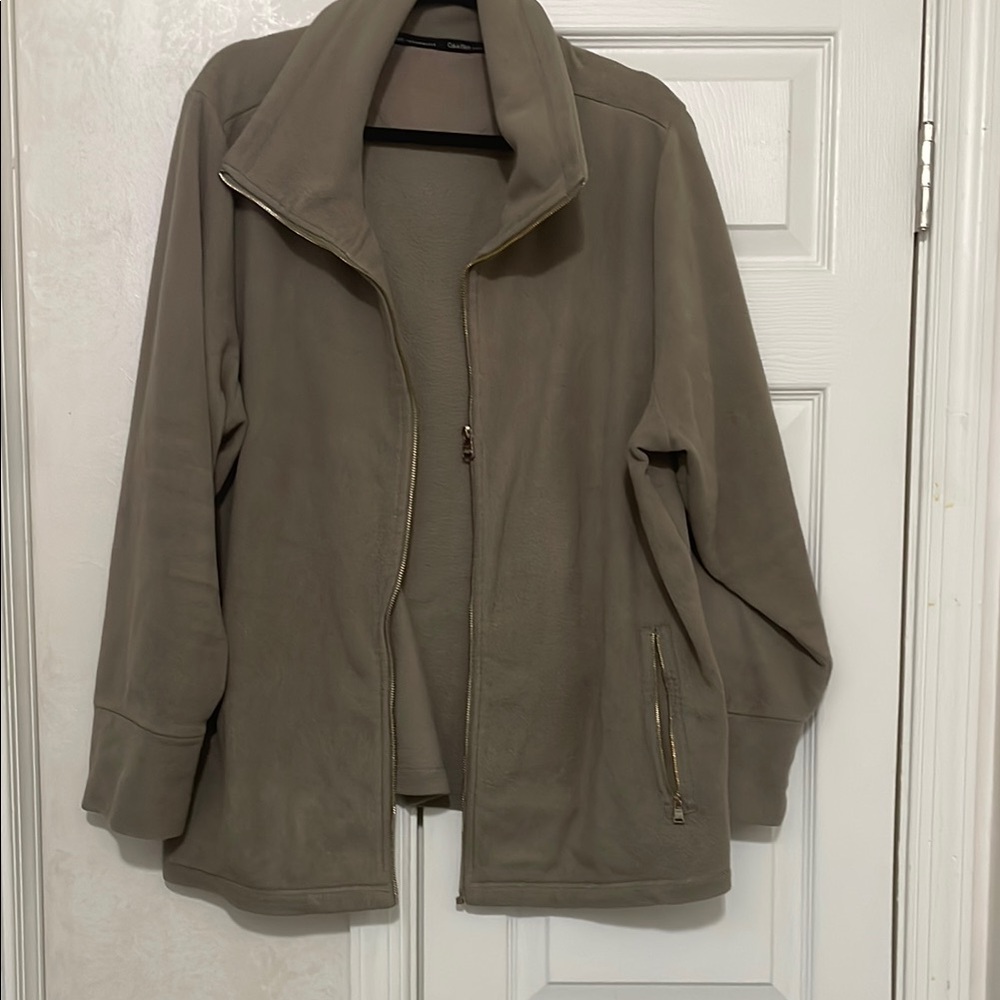 Calvin Klein Performance Fleece Jacket (size 24/deep taupe)